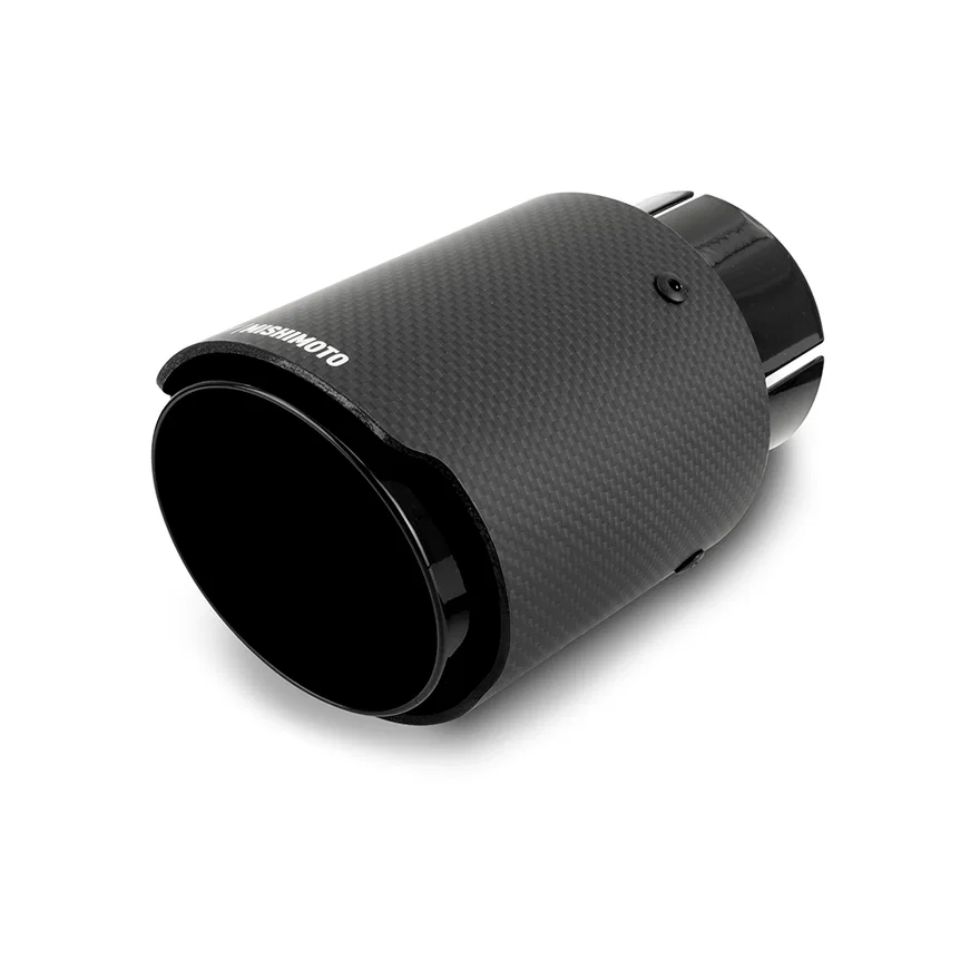 Exhaust Tip, Black/Carbon Fiber, Single, 2.50in