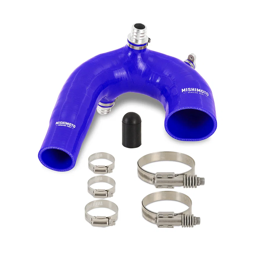 Silicone Intake J-Tube, Blue, fits Polaris RZR XP Turbo 2016-2024