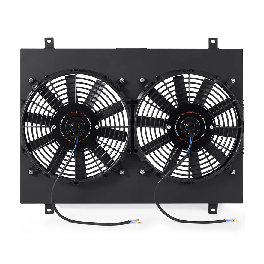 Performance Aluminum Radiator Fan Shroud Kit, Black, fits Ford Mustang 1979-1993