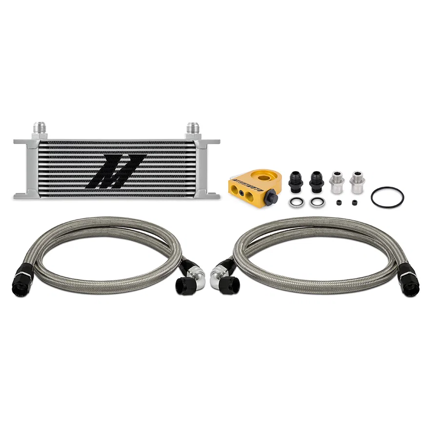 Universal Oil Cooler, 13-Row, Silver, Thermostatic, Kit