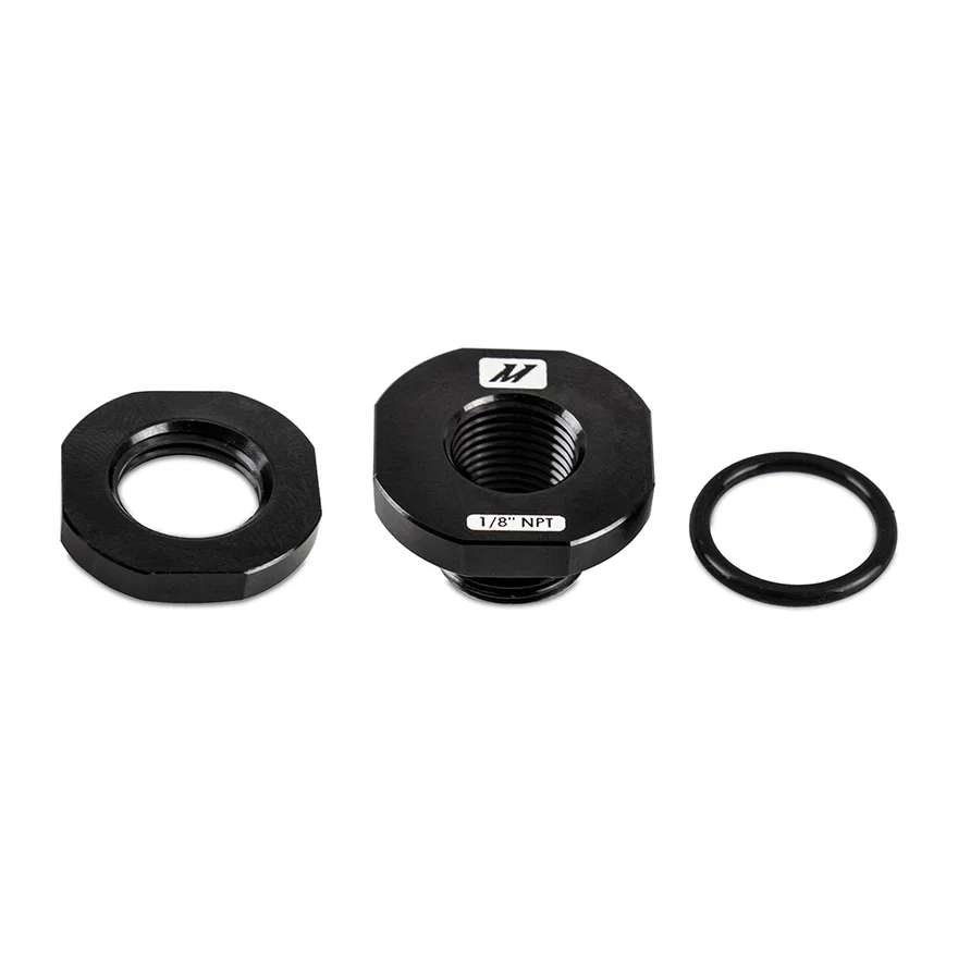 Aluminum 1/8in-NPT Add-On Bung for Hoses & Couplers, Black