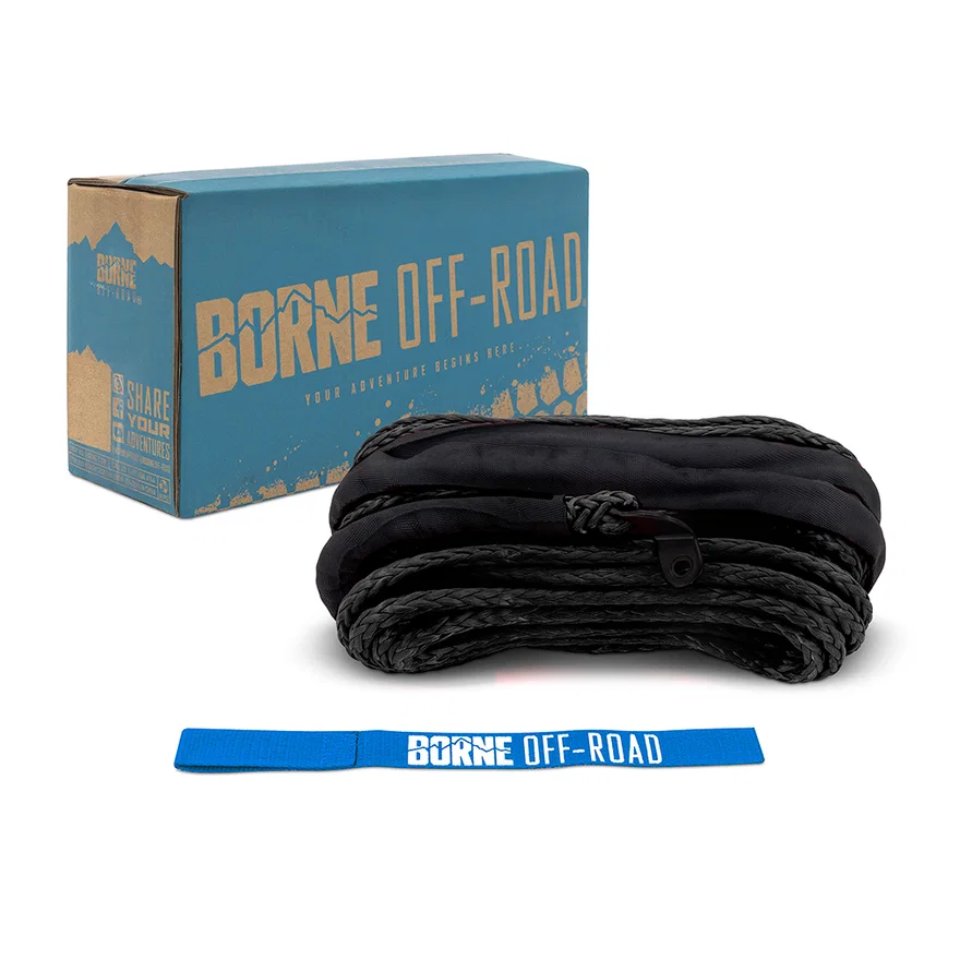 Borne Off-Road BNWN-SR-38-85BK Replacement Synthetic Winch Rope, Black, 3/8 in x 85 ft