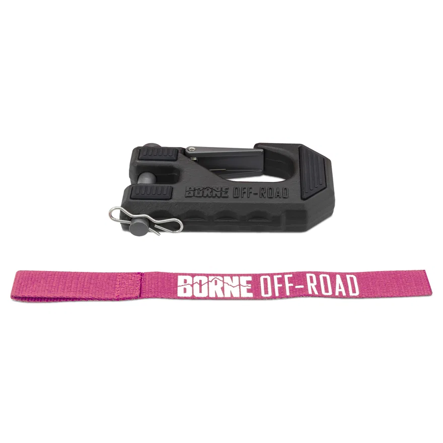 Borne Off-Road BNWN-HK-01PK Winch Hook & Hand Tether, Pink