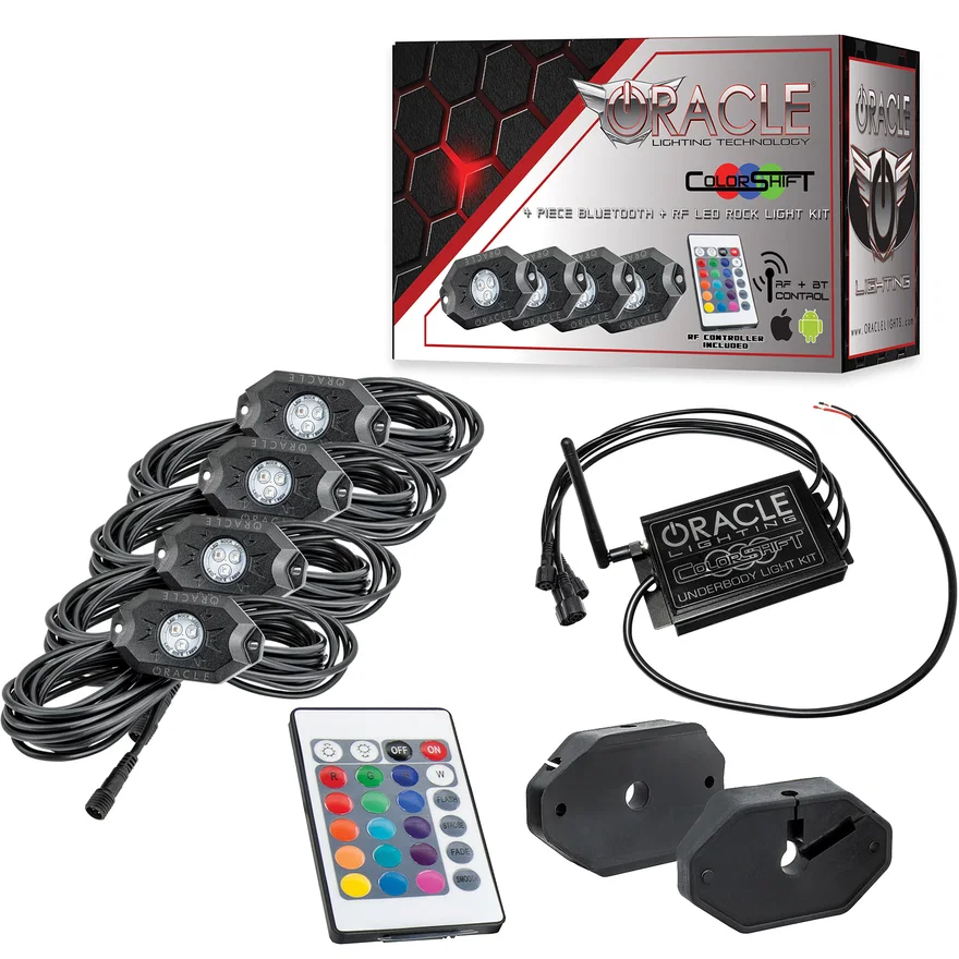 Bluetooth + RF ColorSHIFT Underbody Rock Light Kit - 4 PCS