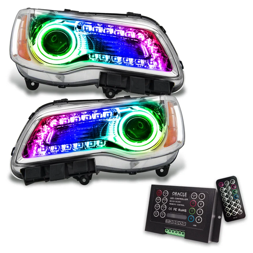2011-2014 Chrysler 300C SMD HL - Chrome - NON HID - ColorSHIFT DRL