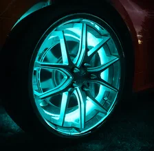 LED Illuminated Wheel Rings - Aqua image 2