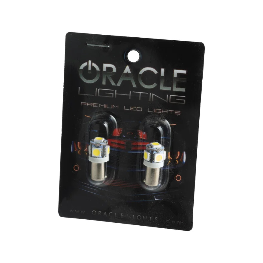 BA9S 5 LED 3 Chip Bayonet Bulbs (Pair) - White