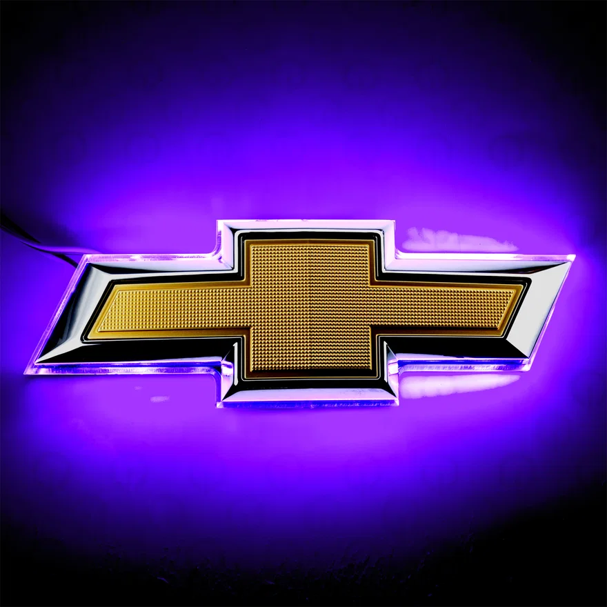 2014-2015 Chevy Camaro Illuminated Bowtie - Dual Intensity Rear UV/Purple