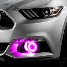 2015-2017 Ford Mustang Dynamic ColorSHIFT RGB+A Projector Fog Halo Kit- Surface Mount image 9