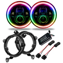 7 Inch High Powered LED Headlights - Black Bezel - Dynamic ColorSHIFT - Jeep JL/JT image 1