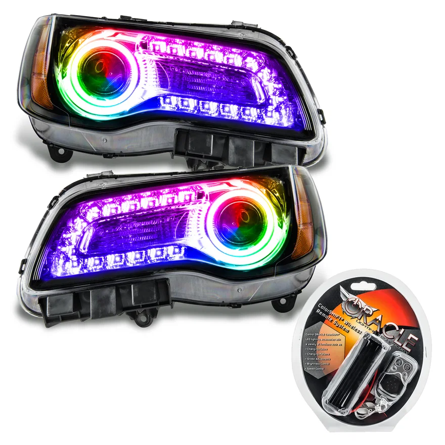 2011-2014 Chrysler 300C SMD HL - Black - NON HID - ColorSHIFT DRL