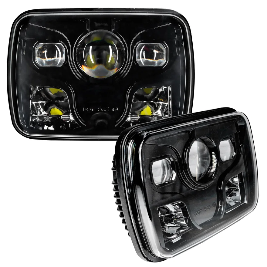7in.x6in. 40W Replacement LED Headlight - Black (Pair)