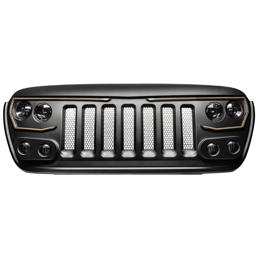 Front Center Upper Grille / Hood Scoop / Bumper Cover Kit for Jeep