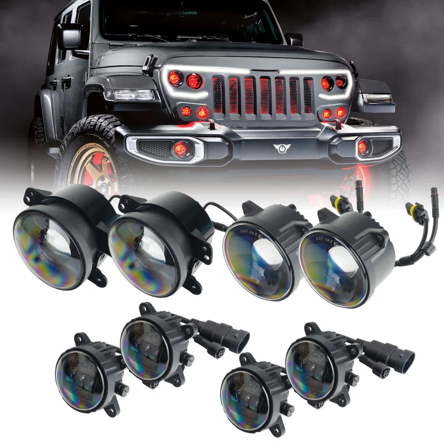VECTOR Grill Demon Eye ColorSHIFT Projector Conversion Kit for Jeep