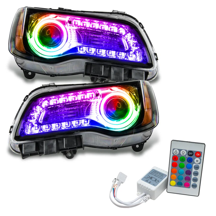 2011-2014 Chrysler 300C SMD HL - Black - NON HID - ColorSHIFT DRL