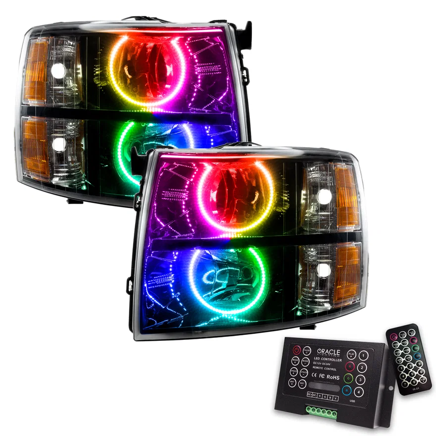 2007-2013 Chevrolet Silverado SMD HL - Black - Round Style