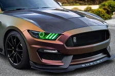 2015-2017 Ford Mustang Pre-Assembled Headlights-Dynamic ColorSHIFT RGB+A-Black Edition image 8