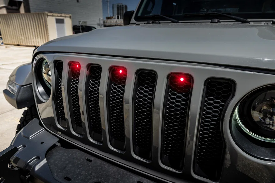 Pre-Runner Style Red LED Grill Kit for Jeep Wrangler