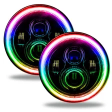 7 in. High Powered LED Headlights, Black Bezel, Dynamic ColorSHIFT image 1