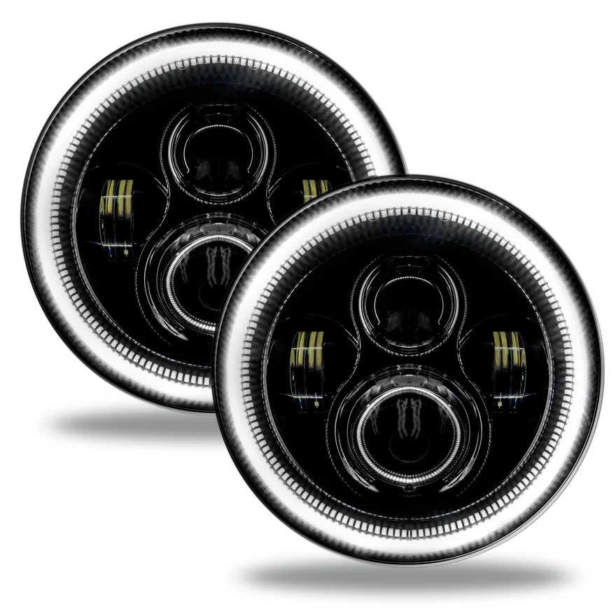 7in. High Powered LED Headlights - Black Bezel