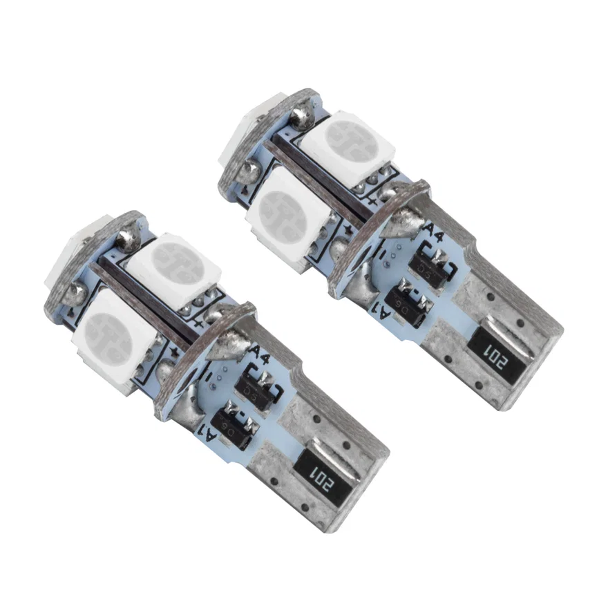 T10 5 LED 3 Chip SMD Bulbs (Pair) - Blue