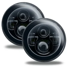 7in. High Powered LED Headlights - NO HALO - Black Bezel image 1