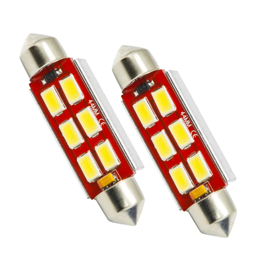 44MM 6 LED 3-Chip Festoon Bulbs (Pair) - Cool White