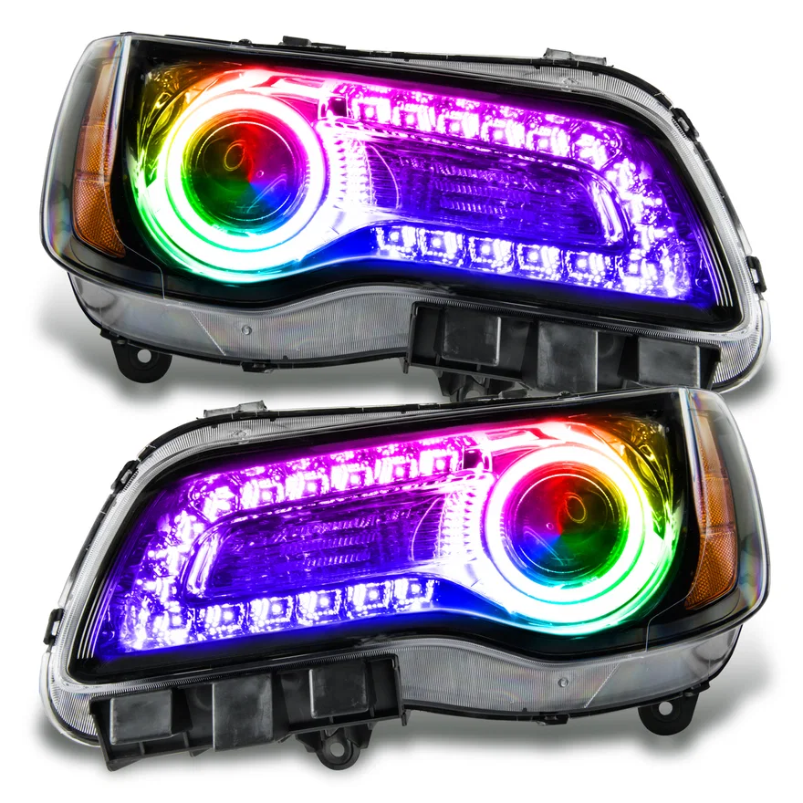 2011-2014 Chrysler 300C SMD HL - Black - NON HID - ColorSHIFT DRL
