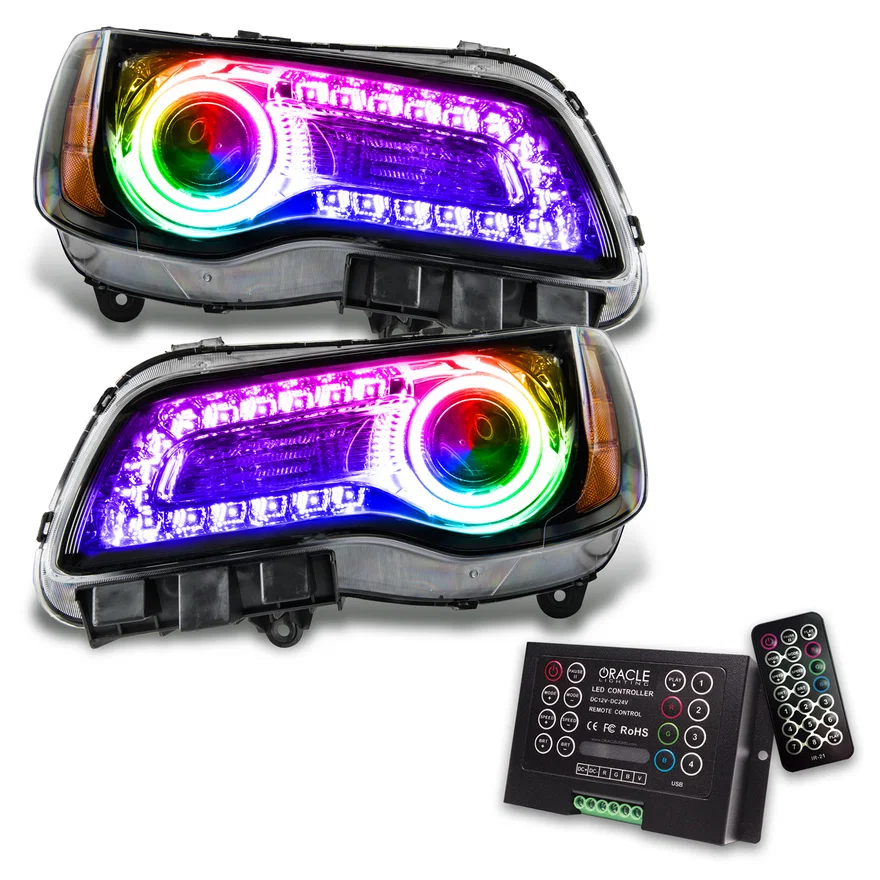 2011-2014 Chrysler 300C SMD HL - Black - NON HID - ColorSHIFT DRL