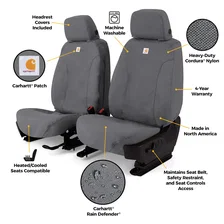 Covercraft Carhartt Super Dux SeatSaver Front Row Custom Seat Cover - Gravel image 2