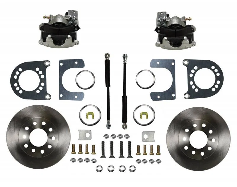 Rear Disc Brake Kit  with Plain Rotors and Zinc Plated Calipers for Chevrolet
