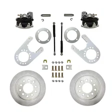 Rear Disc Brake Kit  with Plain Rotors and Zinc Plated Calipers image 1