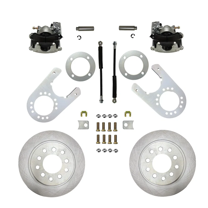 Rear Disc Brake Kit  with Plain Rotors and Zinc Plated Calipers