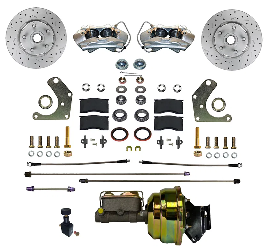 Power Front Kit with Drilled Rotors and Zinc Plated Calipers