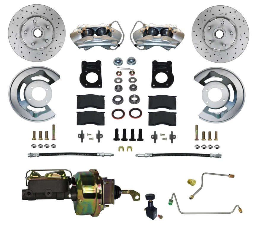Power Front Kit with Drilled Rotors and Zinc Plated Calipers for Ford Mustang