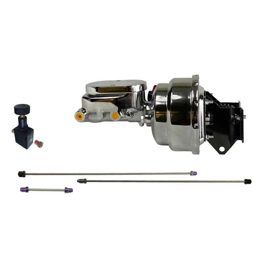 Power Hydraulic Kit with brake lines and adjustable proportioning valve (Chrome)