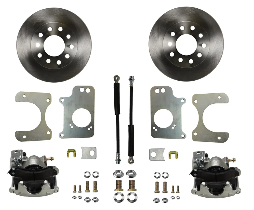 Rear Disc Brake Kit  with Plain Rotors and Zinc Plated Calipers