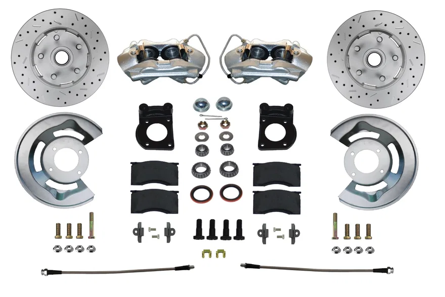 Front Spindle Kit with Drilled Rotors and Zinc Plated Calipers