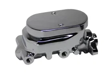 Master cylinder kit 1-1/8 inch bore chrome flat top with adjustable valve image 2