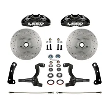 Spindle Kit with Drilled Rotors and Black Powder Coated Calipers image 1