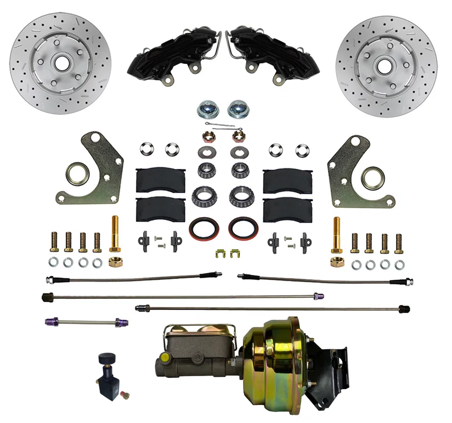 Power Front Kit with Drilled Rotors and Black Powder Coated Calipers