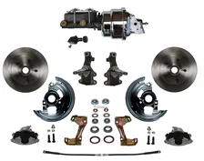 Front Power 2" Drop Spindle Kit with Plain Rotors and Zinc Plated Calipers image 1