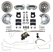 Manual Front Kit with Plain Rotors Zinc Plated Calipers and Pre-Bent Line Kit for Ford Mustang image 1