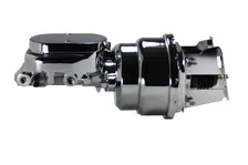 7 inch dual power booster, 1-1/8 inch bore flat top master disc/disc (Chrome) image 2