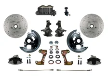 Front Manual 2" Drop Spindle Kit with Drilled Rotors and Zinc Plated Calipers image 1