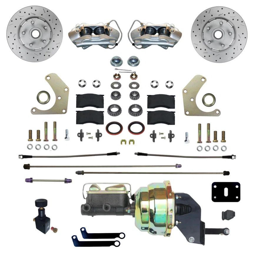 Power Front Kit with Drilled Rotors and Zinc Plated Calipers