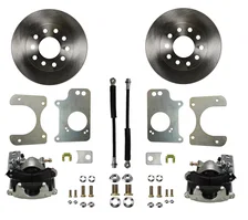 Rear Disc Brake Kit  with Plain Rotors and Zinc Plated Calipers image 1