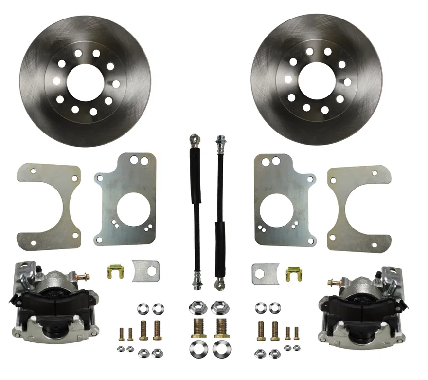 Rear Disc Brake Kit  with Plain Rotors and Zinc Plated Calipers
