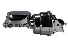 7 inch dual power booster, 1-1/8 inch bore master adjustable valve (Chrome) image 2