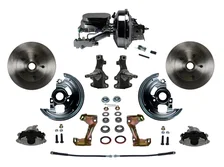 Front Power 2" Drop Spindle Kit with Plain Rotors and Zinc Plated Calipers image 1